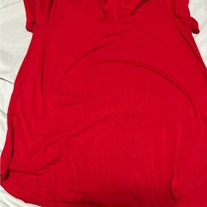 Elegant Red Women's Tunic Top